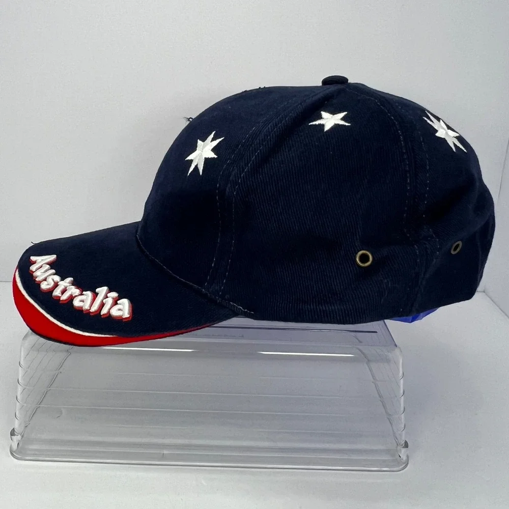 Australia Flag Embroidered Baseball Cap Hat Adjustable Strap Navy Blue‎ Nation